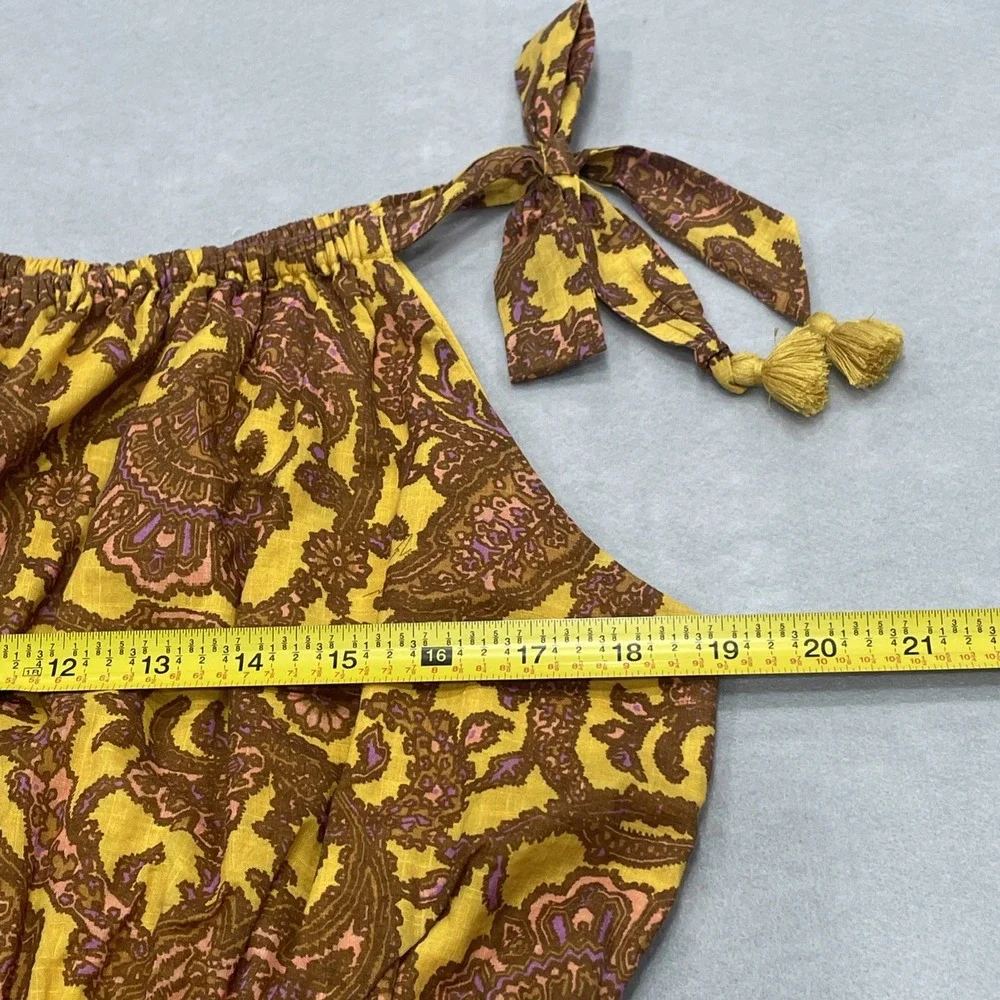 Zimmermann Kids Boho Elastic Waist Playsuit Romper Gold Brown Paisley Size 12